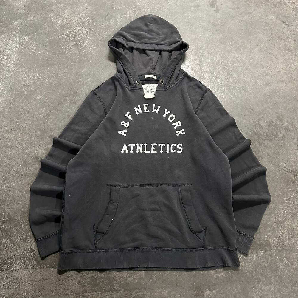 Abercrombie & Fitch Vintage A&F New York Athletics Distressed Pullover Hoodie XL